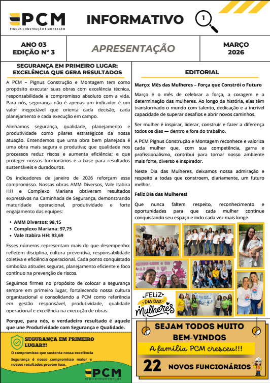 Você está visualizando atualmente Informativo – Conexão PCM – Março/2026