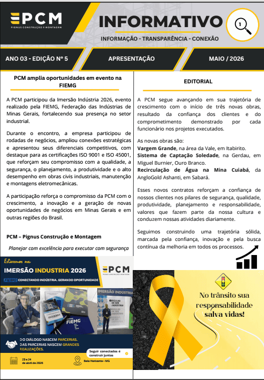 Você está visualizando atualmente Informativo – Conexão PCM – Maio/2026